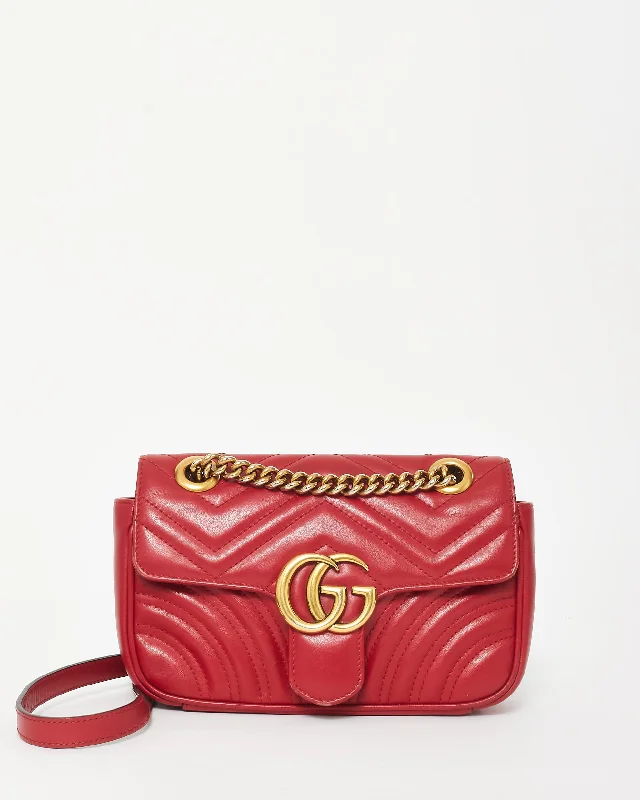 Sleek Style Discounts Gucci Red Matelassé Leather GG Marmont Mini Shoulder Bag Everyday Elegance At Special Prices Sleek Style Discounts Gucci Red Matelassé Leather GG Marmont Mini Shoulder Bag Everyday Elegance At Special Prices
