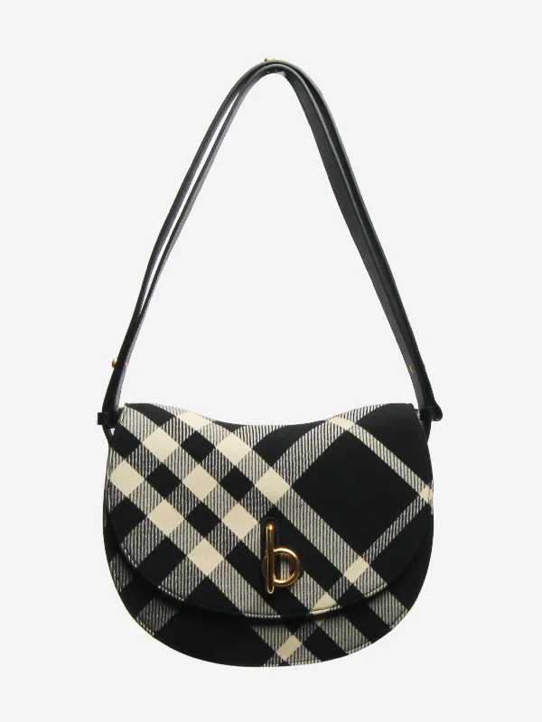 Luxury Seekers Black jacquard-woven check shoulder bag High-End Bags, Low-End Prices Luxury Seekers Black jacquard-woven check shoulder bag High-End Bags, Low-End Prices