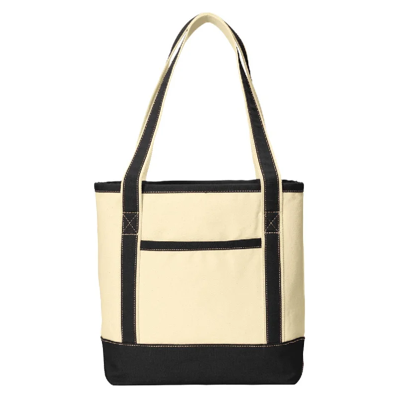 Don't Miss Out Port Authority Natural/Black Medium Cotton Canvas Boat Tote Affordable Elegance, Grab Yours Now Don't Miss Out Port Authority Natural/Black Medium Cotton Canvas Boat Tote Affordable Elegance, Grab Yours Now