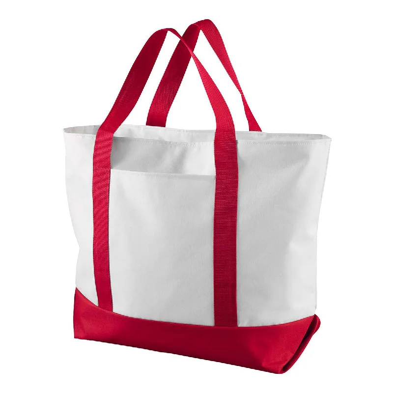 Limited Edition Liberty Bags White/Red Bay View Giant Zippered Boat Tote Best Deals On Premium Handbags Limited Edition Liberty Bags White/Red Bay View Giant Zippered Boat Tote Best Deals On Premium Handbags