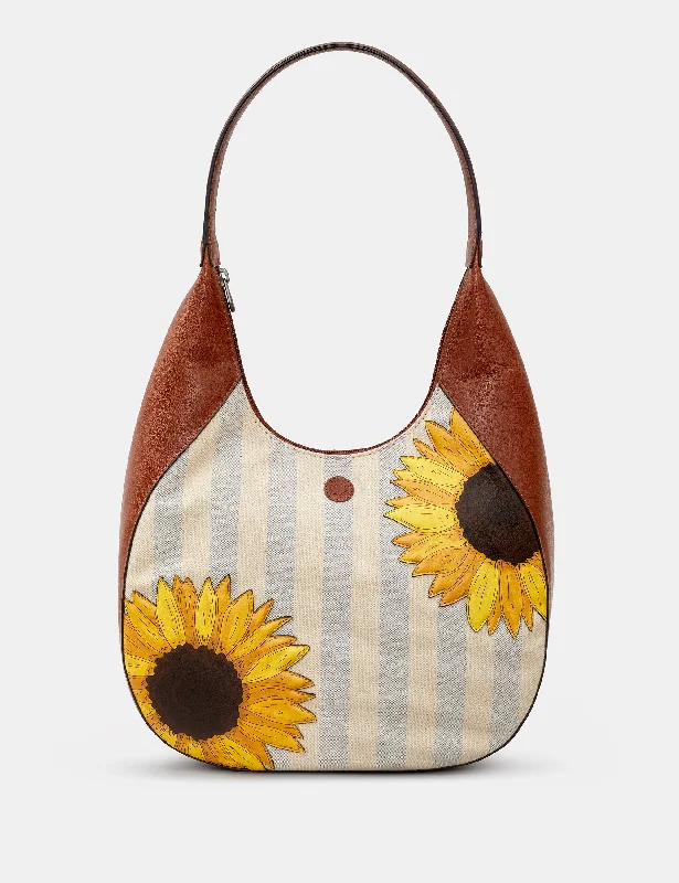 Sleek And Seasonal Sale Bags Sunflower Bloom Leather And Canvas Shoulder Bag Premium Handbags At Exclusive Prices Sleek And Seasonal Sale Bags Sunflower Bloom Leather And Canvas Shoulder Bag Premium Handbags At Exclusive Prices