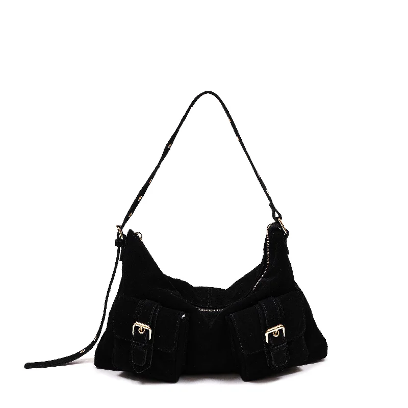 Exclusive Deals Online Rachel Suede Black w. Gold Elegant Bags With Limited Stock Available Exclusive Deals Online Rachel Suede Black w. Gold Elegant Bags With Limited Stock Available