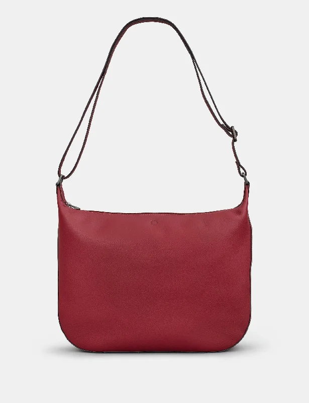 Urban Style Dolton Cherry Red Leather Hobo Bag Chic Crossbody Bags, Limited Offers