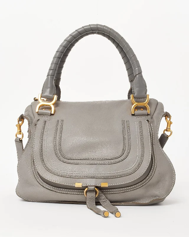 Ends Soon Chloé Grey Leather Small Marcie Double Carry Bag Trendy Totes, Shop & Save Ends Soon Chloé Grey Leather Small Marcie Double Carry Bag Trendy Totes, Shop & Save