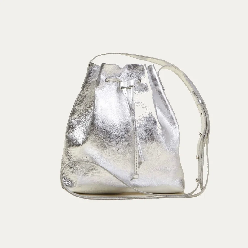 Designer Bags For Luxury Collectors Mini Crossbody Tote | Silver Metallic Leather + Silver Hardware Chic And Affordable Bags – Grab Yours Today Designer Bags For Luxury Collectors Mini Crossbody Tote | Silver Metallic Leather + Silver Hardware Chic And Affordable Bags – Grab Yours Today