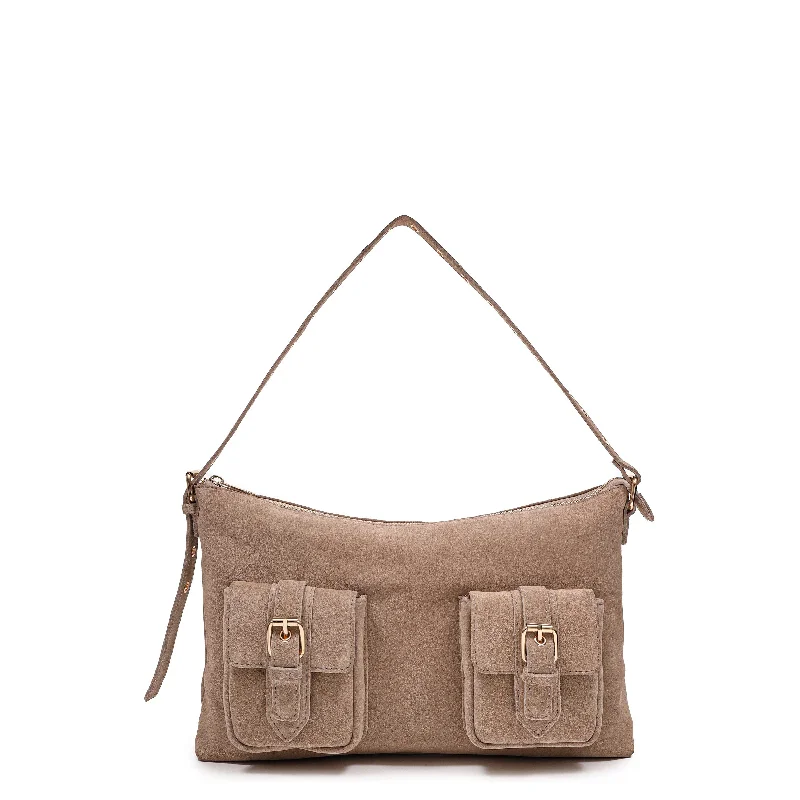 Casual Chic Rachel Suede Beige w. Gold Flash Sale On Handbags