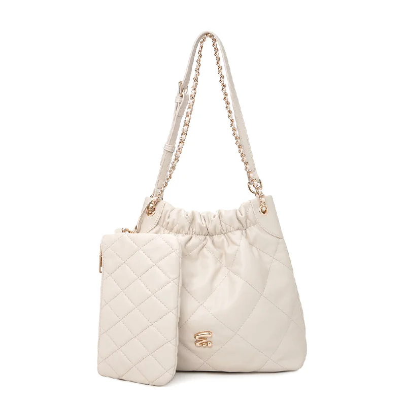 Romantic Chic Deals En-ji Moeun Shoulderbag - Cream Elegant Purses, Shop & Save