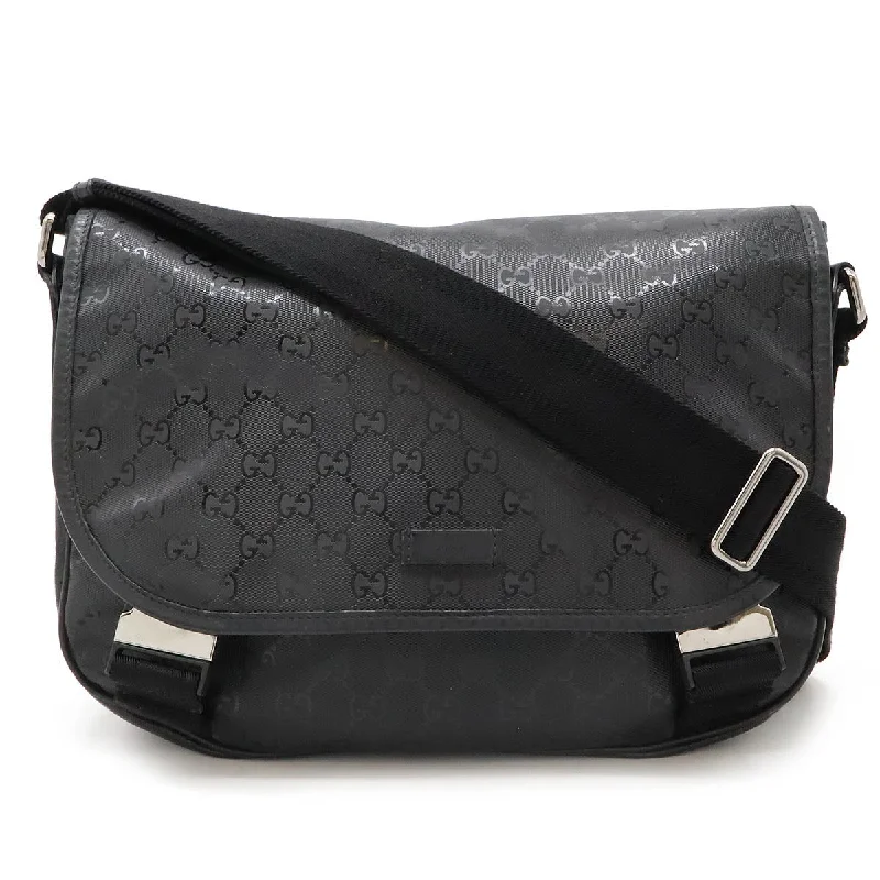 Style Breakthroughs Gucci GG Imprime Shoulder Bag Black PVC Leather Upgrade Your Look With Our Exclusive Bag Deals