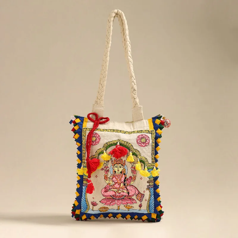 New Styles Just In Multicolor - Applique with Pattachitra Handpainted Shoulder Bag from Odisha 20 High-End Handbags At Affordable Prices