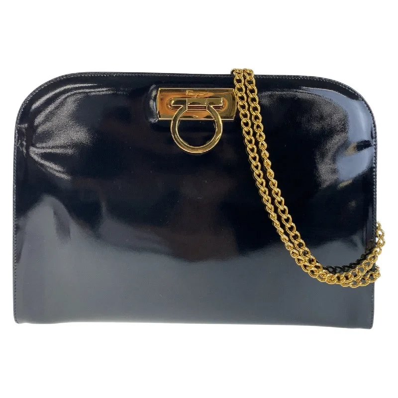 Trendy Fashion Sale Salvatore Ferragamo Vintage Gancini Patent Leather Shoulder Bag Clutch Designer Bags, Low Prices Trendy Fashion Sale Salvatore Ferragamo Vintage Gancini Patent Leather Shoulder Bag Clutch Designer Bags, Low Prices