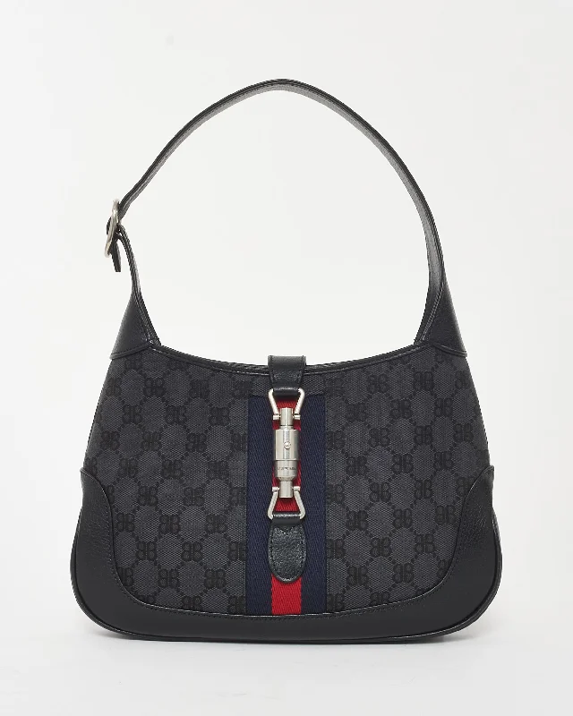 Trendy Bags For Women And Men In 2025 Gucci x Balenciaga Black Monogram Canvas The Hacker Project 1961 Small Jackie Bag Chic Crossbody Bags, Limited Offers Trendy Bags For Women And Men In 2025 Gucci x Balenciaga Black Monogram Canvas The Hacker Project 1961 Small Jackie Bag Chic Crossbody Bags, Limited Offers