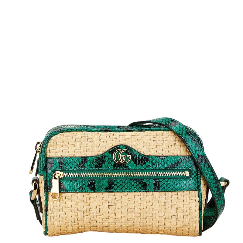 Evening Elegance Gucci GG Marmont Python Straw Shoulder Bag Luxury Handbags, Budget-Friendly