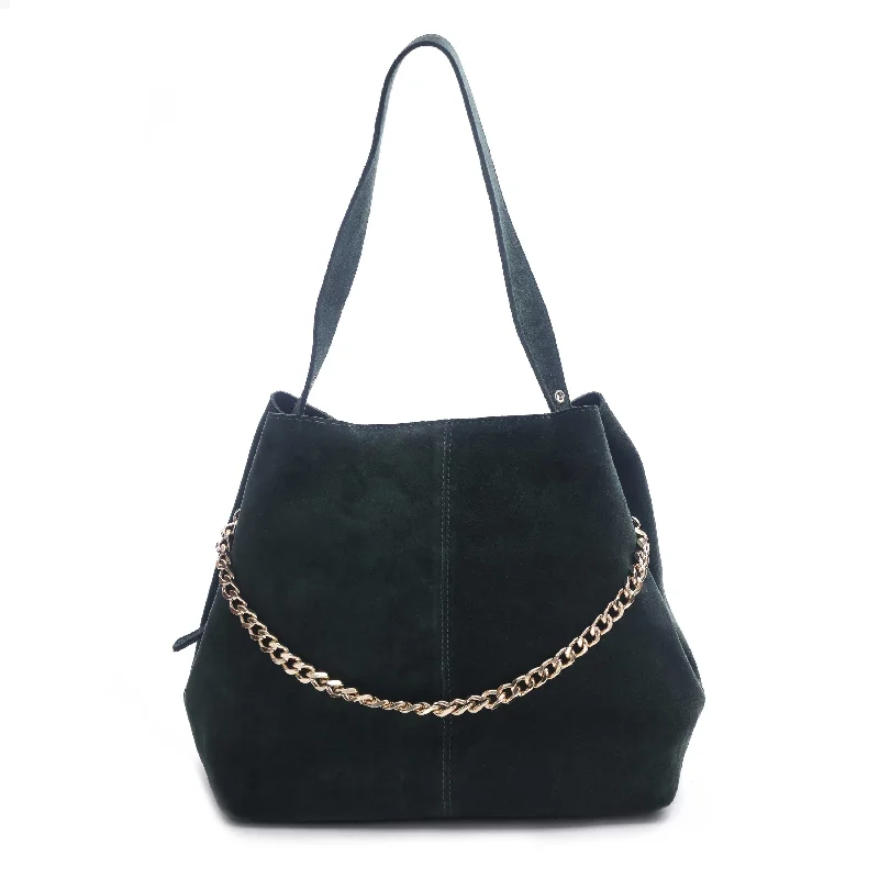 Limited Edition Chiara new suede dark green w. Gold The Best Handbag Deals Are Available Now