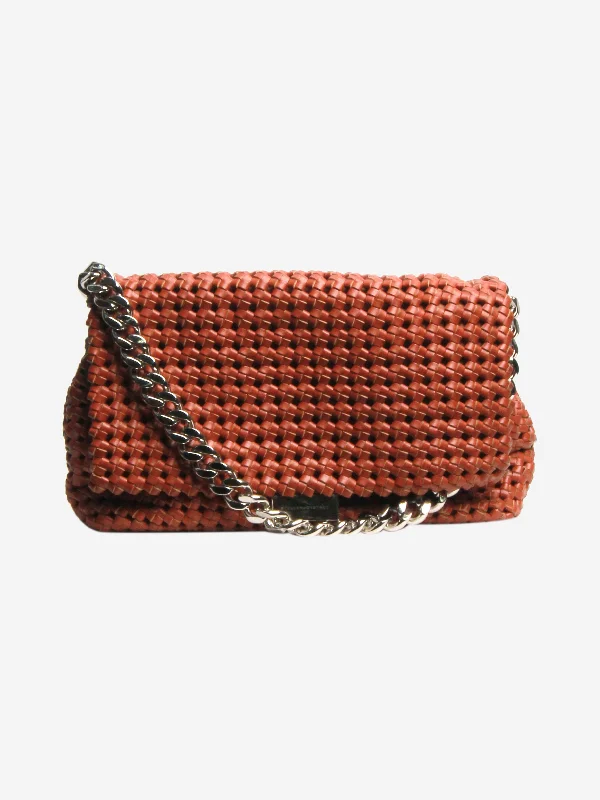 Designer Bags For Luxury Collectors Tan woven faux-leather shoulder bag Everyday Elegance At Special Prices Designer Bags For Luxury Collectors Tan woven faux-leather shoulder bag Everyday Elegance At Special Prices