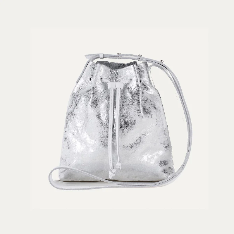 Scratch-Resistant And Luxury Sale Bags Mini Crossbody Tote | White Silver Metallic Leather + Silver Hardware Timeless Handbags At Reduced Prices Scratch-Resistant And Luxury Sale Bags Mini Crossbody Tote | White Silver Metallic Leather + Silver Hardware Timeless Handbags At Reduced Prices