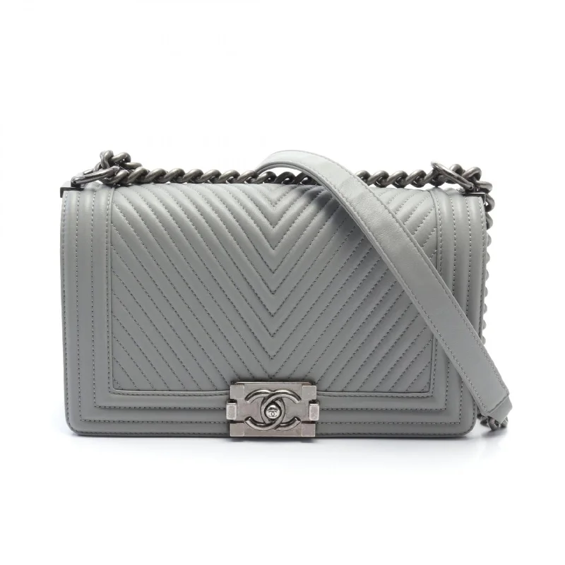 Spacious Bags With Holiday Promotions Chanel Boy Chevron Leather Shoulder Bag Gray The Best Handbag Sale Of The Season Spacious Bags With Holiday Promotions Chanel Boy Chevron Leather Shoulder Bag Gray The Best Handbag Sale Of The Season