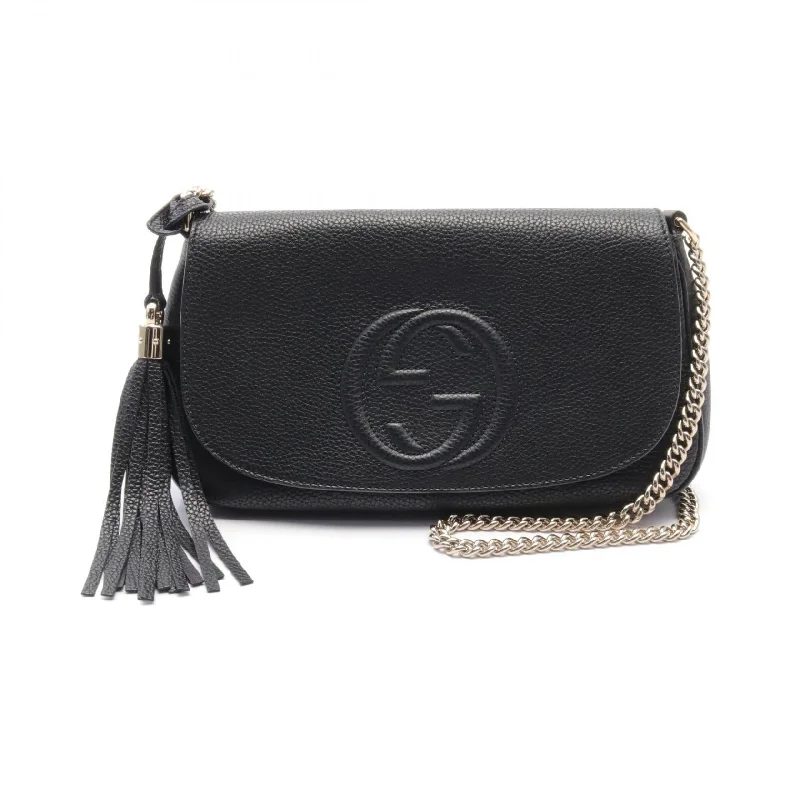 Comfortable Chic Gucci Soho Leather Shoulder Bag Black Trendy Bags, Huge Savings