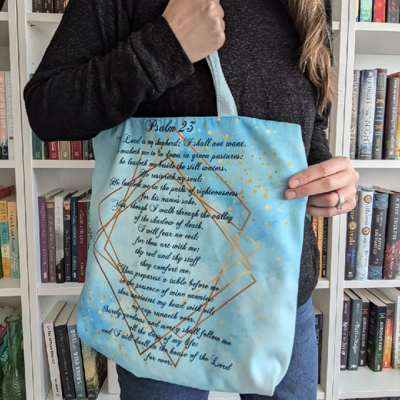 Effortless Style, Endless Impact Psalms 23 Tote Bag Fashion-Forward Bags, Now On Sale Effortless Style, Endless Impact Psalms 23 Tote Bag Fashion-Forward Bags, Now On Sale