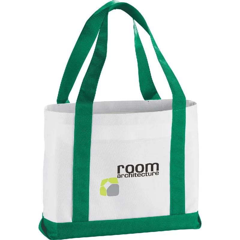 Shop The Hottest Deals Bullet White with Green Trim Large Boat Tote Elegant Totes At Limited-Time Prices Shop The Hottest Deals Bullet White with Green Trim Large Boat Tote Elegant Totes At Limited-Time Prices