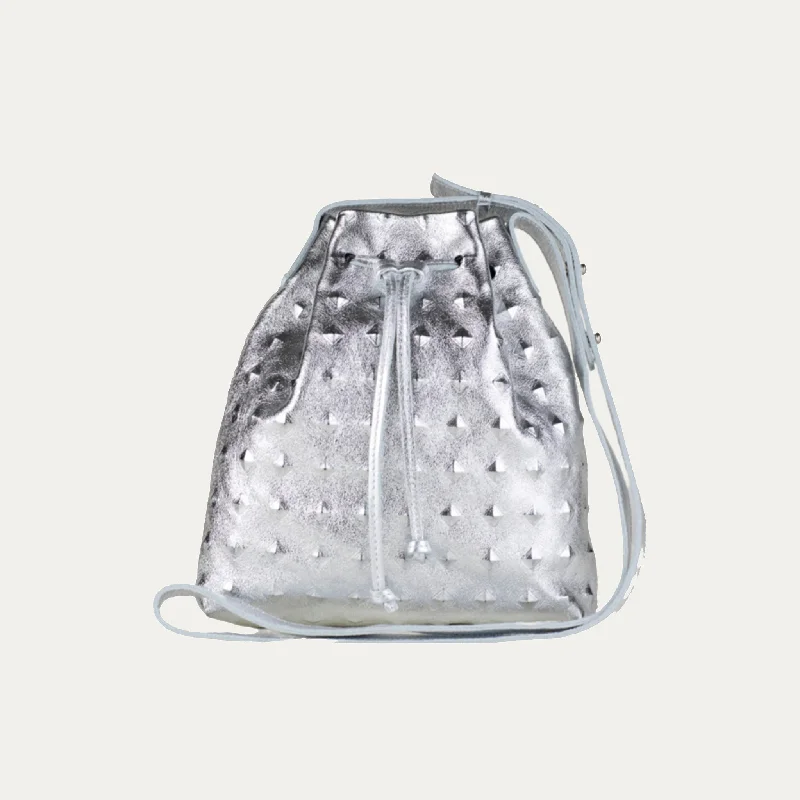 Wholesale Bags For Resellers Mini Crossbody Tote | "The Cher" Silver Metallic Leather + Silver Hardware Affordable Elegance, Grab Yours Now Wholesale Bags For Resellers Mini Crossbody Tote | "The Cher" Silver Metallic Leather + Silver Hardware Affordable Elegance, Grab Yours Now