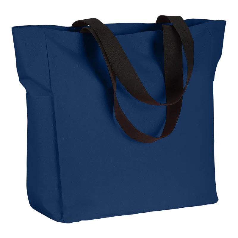 Seasonal Picks BAGedge Navy Polyester Zip Tote Shoulder Bags, Best Deals Today