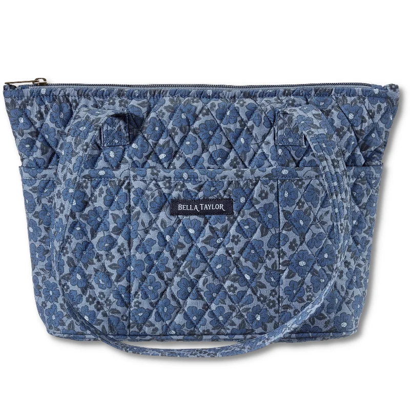 Seasonal Clearance Navy Floral Small Tote Designer Bags, Low Prices