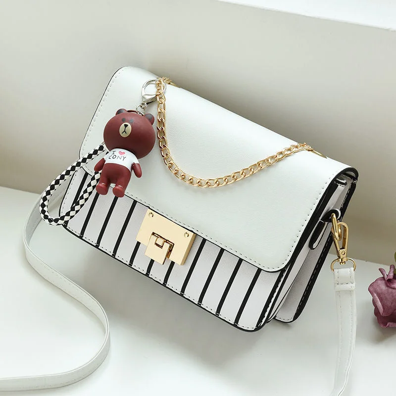 Flirty Fashion Discounts Wholesale Fashion Large Capacity Color Matching Striped Crossbody Shoulder Bag Fashionable Handbags, Limited-Time Deals