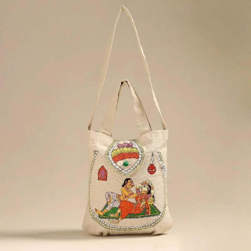 Vibrant Style Promotions Beige - Pattachitra Handpainted Shoulder Bag from Odisha 29 Fashion-Forward Bags, Now On Sale Vibrant Style Promotions Beige - Pattachitra Handpainted Shoulder Bag from Odisha 29 Fashion-Forward Bags, Now On Sale