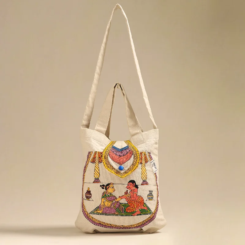 Feminine Style Promotions Beige - Pattachitra Handpainted Shoulder Bag from Odisha 31 Designer Bags At Low Prices Feminine Style Promotions Beige - Pattachitra Handpainted Shoulder Bag from Odisha 31 Designer Bags At Low Prices