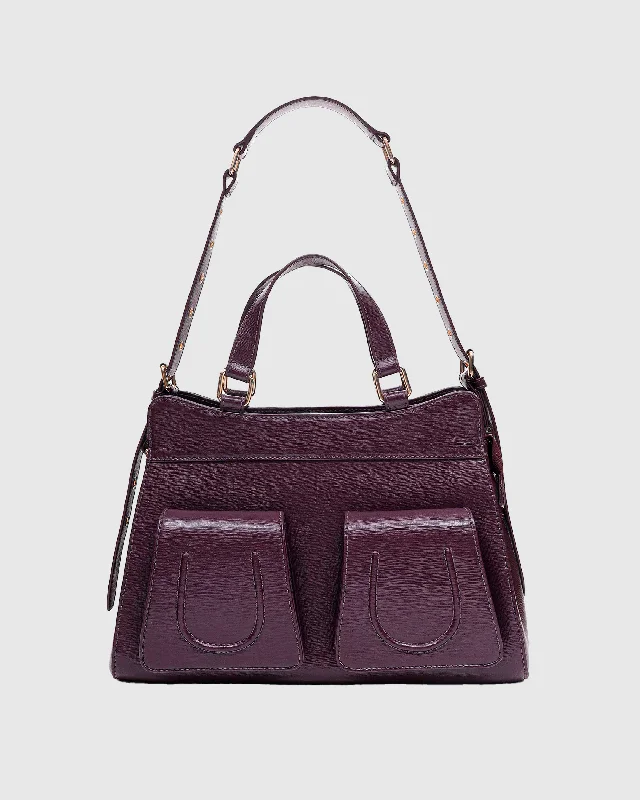 Trendy Street Style Cher Florence Bordeaux w. Gold Statement Bags, Shop Today