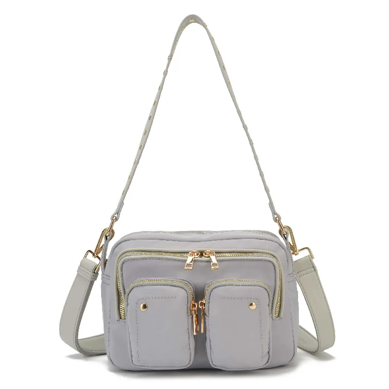 On-Trend Fashion Offers Ellie Recycled Nylon Light Grey w. Gold Timeless Bags, Flash Sale