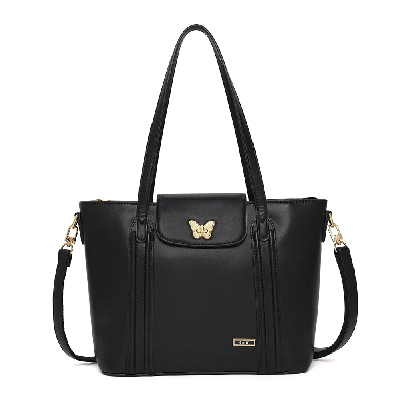 Trendy Women's Wear Collection En-ji Doiri Totebag - Black Premium Handbags With A Touch Of Elegance Trendy Women's Wear Collection En-ji Doiri Totebag - Black Premium Handbags With A Touch Of Elegance