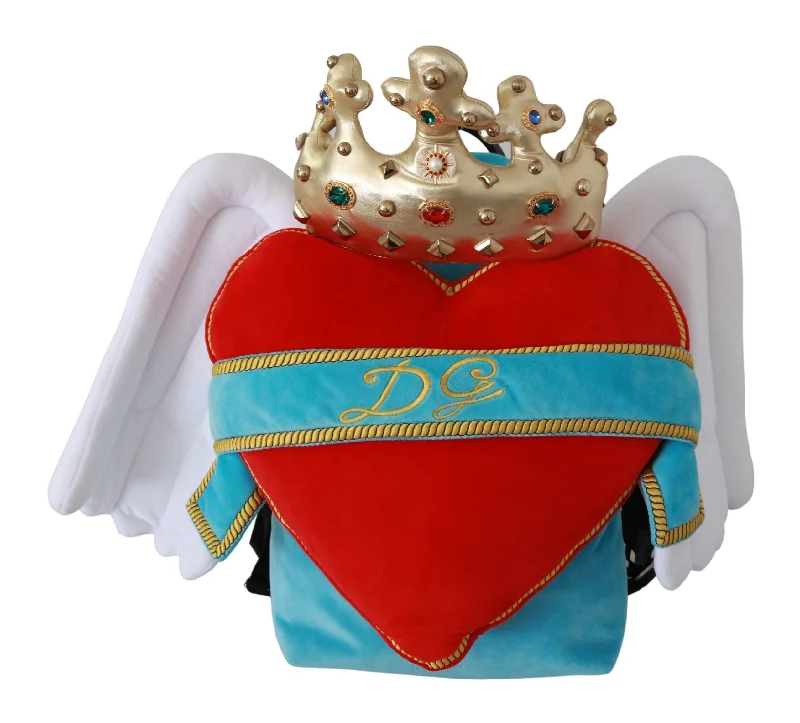 Dolce & Gabbana  Sacred Heart Plush Velvet Backpack Red Designer Bags At Low Prices