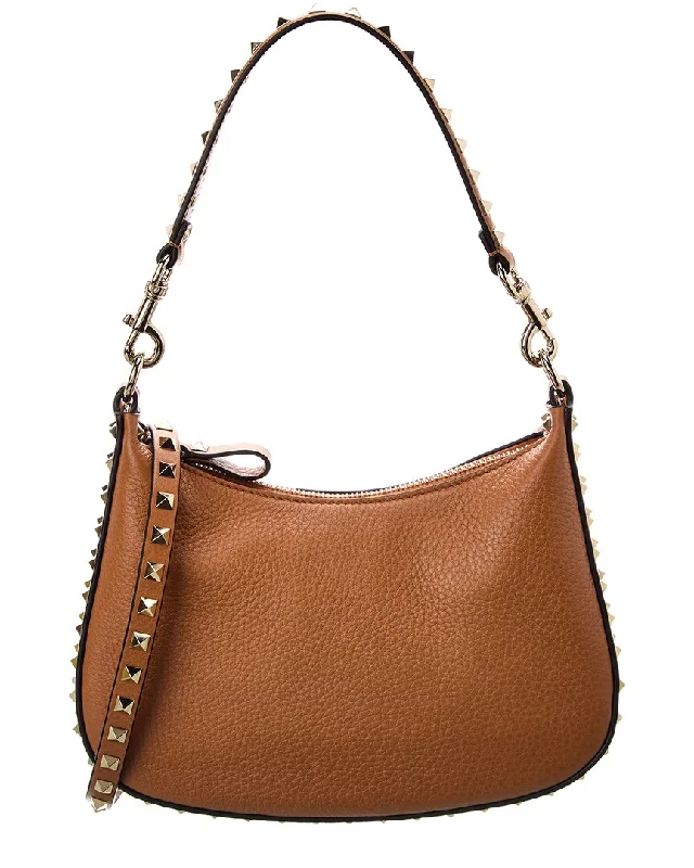 Valentino Rockstud Small Grainy Leather Hobo Bag Everyday Handbags At Wallet-Friendly Prices