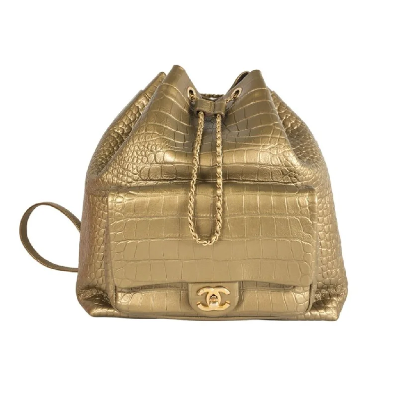 Chanel Drawstring Backpack 2019 Gold Calfskin Elegant Bags, Limited Stock Available