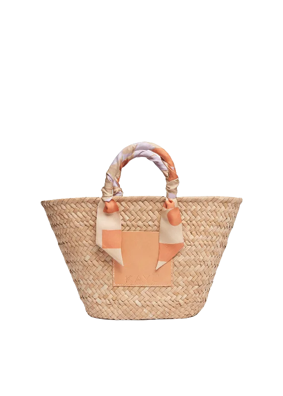 Clementine Straw Scarf Tote Bag Trendy Bags, Huge Savings
