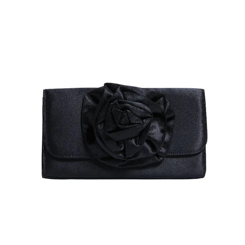 La Fleur Satin in Noir Stylish Bags At Unbeatable Prices