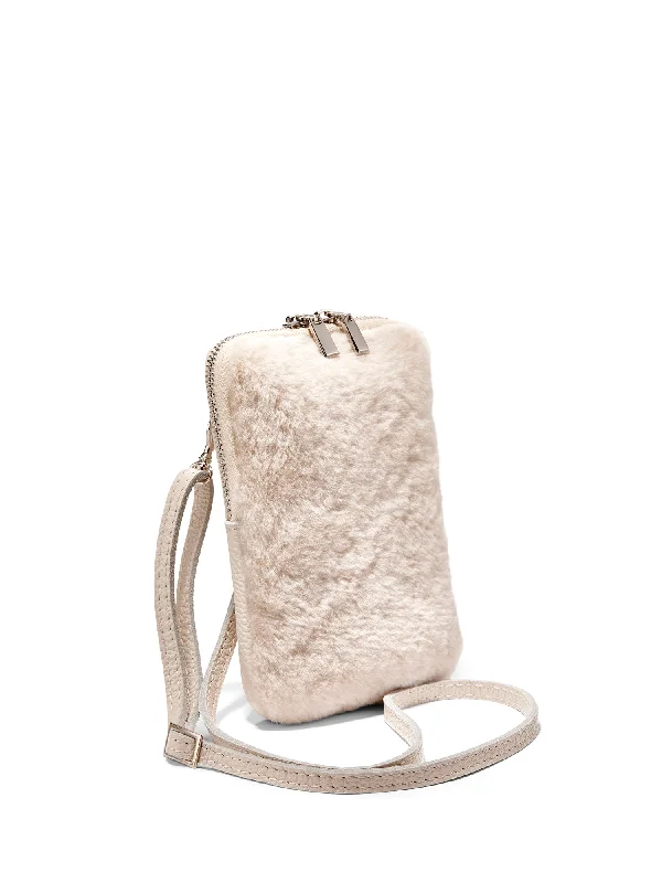 Large Shearling Cellphone Bag Elegant Totes At Limited-Time Prices