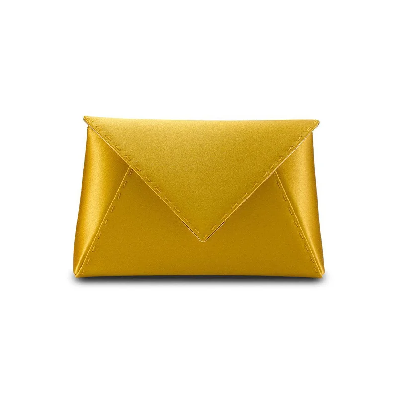 Lee Pouchet Small in Canary Satin Statement Bags With Exclusive Savings