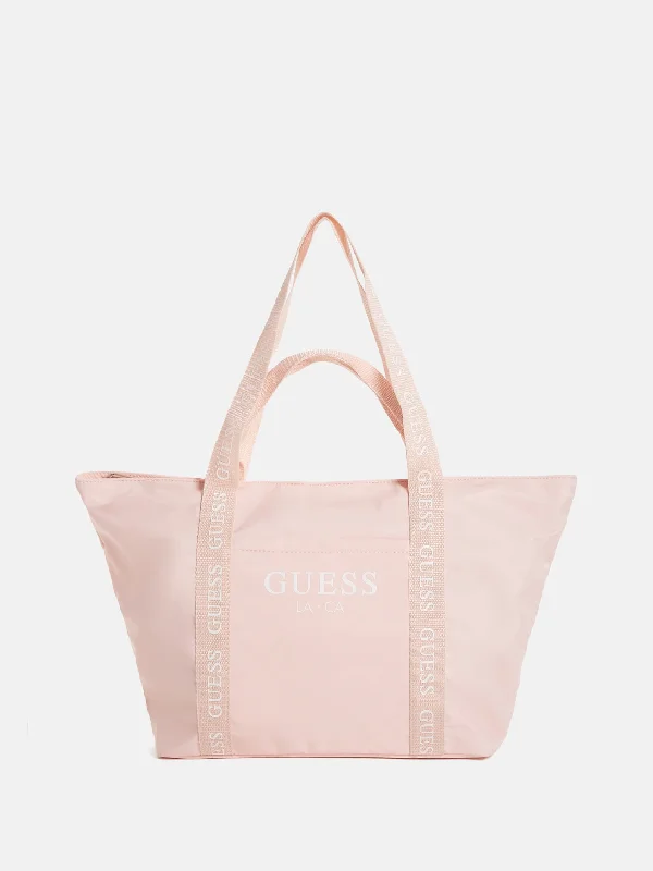 Logo-Tape Nylon Tote Bag Modern Handbags With Stylish Discounts