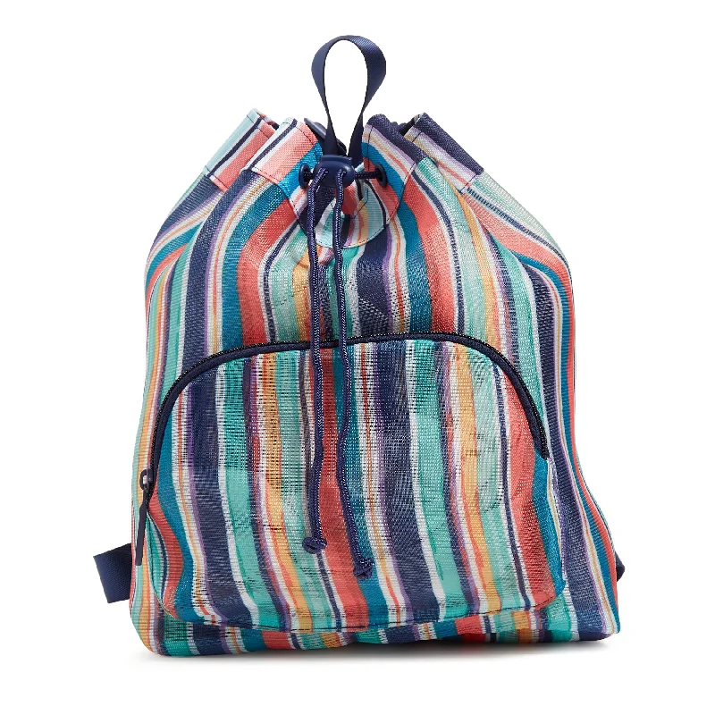Outlet Mesh Drawstring Backpack Stylish Totes, Exclusive Savings