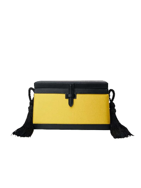 The Square Trunk in Satin with Tassels in Gold Elevate Your Style With Our Handbag Sale