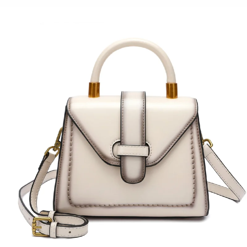 Tiffany & Fred Single Handle Gradient Leather Satchel/ Shoulder Bag Trendy Purses With Limited-Time Offers