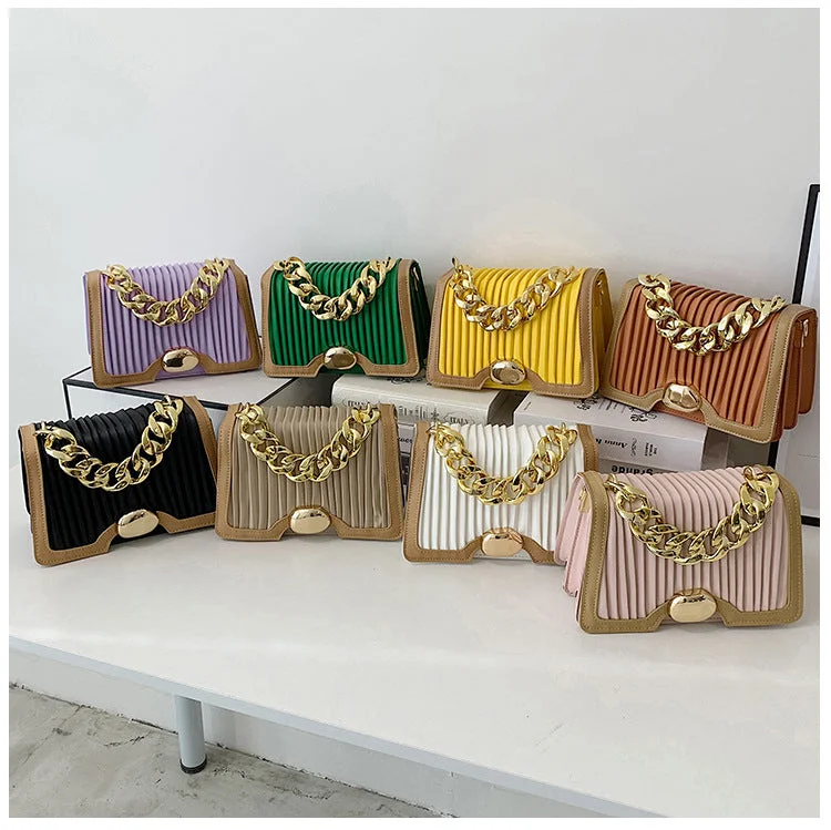 2022 Luxury sling handbag lady popular style pu leather new fashion women shoulder bag with chain handle trendy bags Fashionable Handbags At Must-Have Prices 2022 Luxury sling handbag lady popular style pu leather new fashion women shoulder bag with chain handle trendy bags Fashionable Handbags At Must-Have Prices