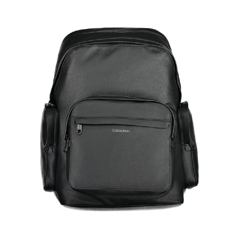 Calvin Klein Black Polyester Backpack Sleek Bags, Perfect Prices