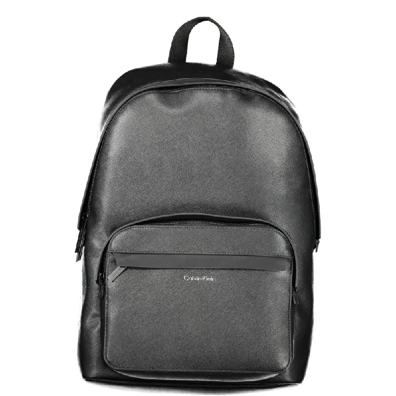 Calvin Klein Black Polyester Backpack Affordable Elegance, Grab Yours Now