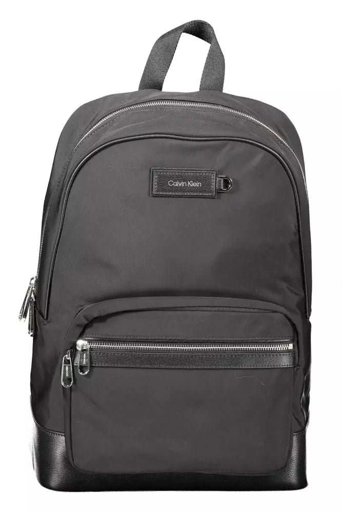 Calvin Klein Black Polyester Men Backpack Timeless Handbags, Flash Sale