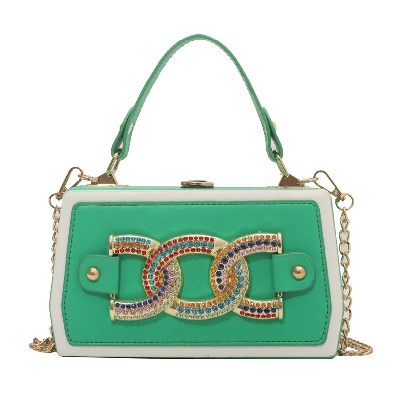 Fashion Colorful Thick Chain Women Shoulder Messenger Bags Panelled Casual Ladies Box Crossbody Purse Handbags Designer-Inspired Bags At Reduced Prices Fashion Colorful Thick Chain Women Shoulder Messenger Bags Panelled Casual Ladies Box Crossbody Purse Handbags Designer-Inspired Bags At Reduced Prices