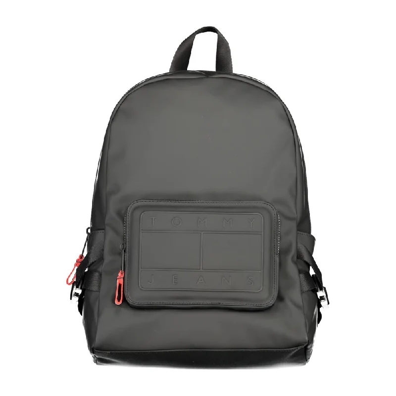Tommy Hilfiger Black Polyester Backpack Trendy & Timeless Bags, Now On Sale