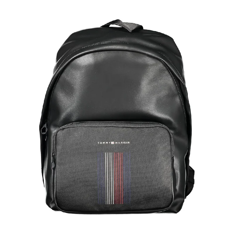 Tommy Hilfiger Black Polyester Backpack Handbag Deals You'll Love